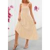 MEROKEETY Women’s 2026 Spring Boho Maxi Dress Summer Beach Vacation Casual Sleeveless Smocked A Line Sundress with Pockets(Apricot)