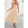 MEROKEETY Women’s 2026 Spring Boho Maxi Dress Summer Beach Vacation Casual Sleeveless Smocked A Line Sundress with Pockets(Apricot)