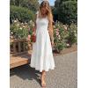 MEROKEETY Women’s 2026 Spring Boho Maxi Dress Summer Beach Vacation Casual Sleeveless Smocked A Line Sundress with Pockets(Beige)