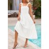 MEROKEETY Women’s 2026 Spring Boho Maxi Dress Summer Beach Vacation Casual Sleeveless Smocked A Line Sundress with Pockets(Beige)