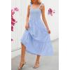 MEROKEETY Women’s 2026 Spring Boho Maxi Dress Summer Beach Vacation Casual Sleeveless Smocked A Line Sundress with Pockets(Blue)