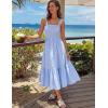 MEROKEETY Women’s 2026 Spring Boho Maxi Dress Summer Beach Vacation Casual Sleeveless Smocked A Line Sundress with Pockets(Blue)