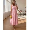 MEROKEETY Women’s 2026 Spring Boho Maxi Dress Summer Beach Vacation Casual Sleeveless Smocked A Line Sundress with Pockets(Pink)