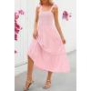 MEROKEETY Women’s 2026 Spring Boho Maxi Dress Summer Beach Vacation Casual Sleeveless Smocked A Line Sundress with Pockets(Pink)