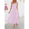 MEROKEETY Women’s 2026 Spring Boho Maxi Dress Summer Beach Vacation Casual Sleeveless Smocked A Line Sundress with Pockets(Purple)