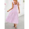 MEROKEETY Women’s 2026 Spring Boho Maxi Dress Summer Beach Vacation Casual Sleeveless Smocked A Line Sundress with Pockets(Purple)
