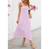 MEROKEETY Women’s 2026 Spring Boho Maxi Dress Summer Beach Vacation Casual Sleeveless Smocked A Line Sundress with Pockets(Purple)