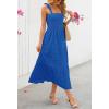 MEROKEETY Women’s 2026 Spring Boho Maxi Dress Summer Beach Vacation Casual Sleeveless Smocked A Line Sundress with Pockets(Royal Blue)