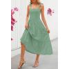 MEROKEETY Women’s 2026 Spring Boho Maxi Dress Summer Beach Vacation Casual Sleeveless Smocked A Line Sundress with Pockets(Seagrass)