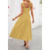 MEROKEETY Women’s 2026 Spring Boho Maxi Dress Summer Beach Vacation Casual Sleeveless Smocked A Line Sundress with Pockets(Yellow)