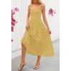 MEROKEETY Women’s 2026 Spring Boho Maxi Dress Summer Beach Vacation Casual Sleeveless Smocked A Line Sundress with Pockets(Yellow)
