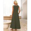 MEROKEETY Women’s 2026 Summer Maxi Dress Sleeveless Crewneck Casual Loose Beach Vacation Basic Long Sundress(Army)
