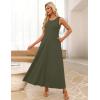 MEROKEETY Women’s 2026 Summer Maxi Dress Sleeveless Crewneck Casual Loose Beach Vacation Basic Long Sundress(Army)
