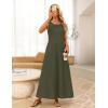 MEROKEETY Women’s 2026 Summer Maxi Dress Sleeveless Crewneck Casual Loose Beach Vacation Basic Long Sundress(Army)