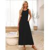 MEROKEETY Women’s 2026 Summer Maxi Dress Sleeveless Crewneck Casual Loose Beach Vacation Basic Long Sundress(Black)
