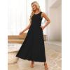 MEROKEETY Women’s 2026 Summer Maxi Dress Sleeveless Crewneck Casual Loose Beach Vacation Basic Long Sundress(Black)