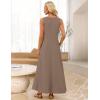 MEROKEETY Women’s 2026 Summer Maxi Dress Sleeveless Crewneck Casual Loose Beach Vacation Basic Long Sundress(Mocha)