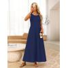 MEROKEETY Women’s 2026 Summer Maxi Dress Sleeveless Crewneck Casual Loose Beach Vacation Basic Long Sundress(Navy)