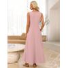MEROKEETY Women’s 2026 Summer Maxi Dress Sleeveless Crewneck Casual Loose Beach Vacation Basic Long Sundress(Pink)