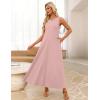 MEROKEETY Women’s 2026 Summer Maxi Dress Sleeveless Crewneck Casual Loose Beach Vacation Basic Long Sundress(Pink)