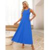 MEROKEETY Women’s 2026 Summer Maxi Dress Sleeveless Crewneck Casual Loose Beach Vacation Basic Long Sundress(Royalblue)
