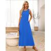 MEROKEETY Women’s 2026 Summer Maxi Dress Sleeveless Crewneck Casual Loose Beach Vacation Basic Long Sundress(Royalblue)