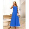 MEROKEETY Women’s 2026 Summer Maxi Dress Sleeveless Crewneck Casual Loose Beach Vacation Basic Long Sundress(Royalblue)