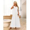 MEROKEETY Women’s 2026 Summer Maxi Dress Sleeveless Crewneck Casual Loose Beach Vacation Basic Long Sundress(White)