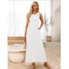 MEROKEETY Women’s 2026 Summer Maxi Dress Sleeveless Crewneck Casual Loose Beach Vacation Basic Long Sundress(White)