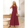 MEROKEETY Women’s 2026 Summer Maxi Dress Sleeveless Crewneck Casual Loose Beach Vacation Basic Long Sundress(Winered)