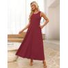 MEROKEETY Women’s 2026 Summer Maxi Dress Sleeveless Crewneck Casual Loose Beach Vacation Basic Long Sundress(Winered)