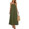 MEROKEETY Women’s Boho Maxi Dresses 2026 Spaghetti Straps Spring Summer Sundress Casual Beach Vacation Long Dresses(Army)