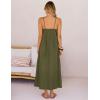 MEROKEETY Women’s Boho Maxi Dresses 2026 Spaghetti Straps Spring Summer Sundress Casual Beach Vacation Long Dresses(Army)