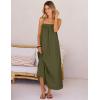MEROKEETY Women’s Boho Maxi Dresses 2026 Spaghetti Straps Spring Summer Sundress Casual Beach Vacation Long Dresses(Army)