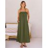 MEROKEETY Women’s Boho Maxi Dresses 2026 Spaghetti Straps Spring Summer Sundress Casual Beach Vacation Long Dresses(Army)