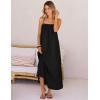 MEROKEETY Women’s Boho Maxi Dresses 2026 Spaghetti Straps Spring Summer Sundress Casual Beach Vacation Long Dresses(Black)