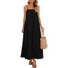MEROKEETY Women’s Boho Maxi Dresses 2026 Spaghetti Straps Spring Summer Sundress Casual Beach Vacation Long Dresses(Black)