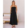 MEROKEETY Women’s Boho Maxi Dresses 2026 Spaghetti Straps Spring Summer Sundress Casual Beach Vacation Long Dresses(Black)