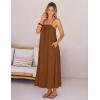 MEROKEETY Women’s Boho Maxi Dresses 2026 Spaghetti Straps Spring Summer Sundress Casual Beach Vacation Long Dresses(Caramel)
