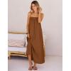 MEROKEETY Women’s Boho Maxi Dresses 2026 Spaghetti Straps Spring Summer Sundress Casual Beach Vacation Long Dresses(Caramel)