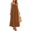 MEROKEETY Women’s Boho Maxi Dresses 2026 Spaghetti Straps Spring Summer Sundress Casual Beach Vacation Long Dresses(Caramel)