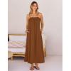 MEROKEETY Women’s Boho Maxi Dresses 2026 Spaghetti Straps Spring Summer Sundress Casual Beach Vacation Long Dresses(Caramel)