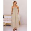 MEROKEETY Women’s Boho Maxi Dresses 2026 Spaghetti Straps Spring Summer Sundress Casual Beach Vacation Long Dresses(Khaki)