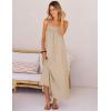 MEROKEETY Women’s Boho Maxi Dresses 2026 Spaghetti Straps Spring Summer Sundress Casual Beach Vacation Long Dresses(Khaki)