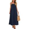 MEROKEETY Women’s Boho Maxi Dresses 2026 Spaghetti Straps Spring Summer Sundress Casual Beach Vacation Long Dresses(Navy)