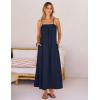 MEROKEETY Women’s Boho Maxi Dresses 2026 Spaghetti Straps Spring Summer Sundress Casual Beach Vacation Long Dresses(Navy)