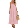 MEROKEETY Women’s Boho Maxi Dresses 2026 Spaghetti Straps Spring Summer Sundress Casual Beach Vacation Long Dresses(Pink)
