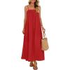 MEROKEETY Women’s Boho Maxi Dresses 2026 Spaghetti Straps Spring Summer Sundress Casual Beach Vacation Long Dresses(Red)