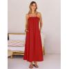 MEROKEETY Women’s Boho Maxi Dresses 2026 Spaghetti Straps Spring Summer Sundress Casual Beach Vacation Long Dresses(Red)