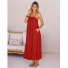 MEROKEETY Women’s Boho Maxi Dresses 2026 Spaghetti Straps Spring Summer Sundress Casual Beach Vacation Long Dresses(Red)